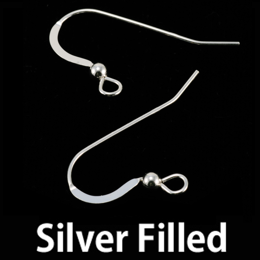 Rivets, Findings & Stringing Silver Filled Flat Earwires with 3mm Ball